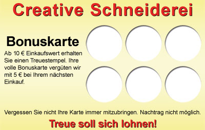Bonuskarte von Creative Schneiderei